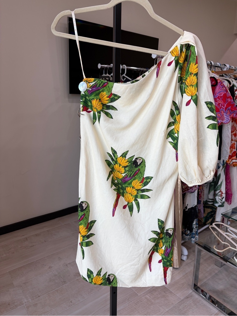 Farm Rio: Off-White Maracana Bird Mini Dress - Picture 9 of 12